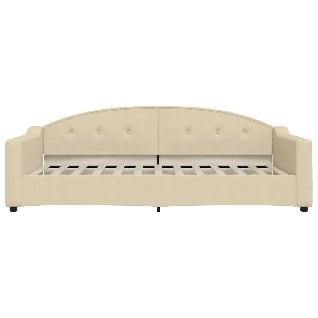 Lit de jour avec lit gigogne crème 100x200 cm tissu - XIOS