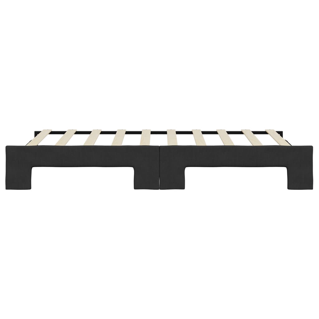 Lit de jour avec lit gigogne noir 90x190 cm tissu