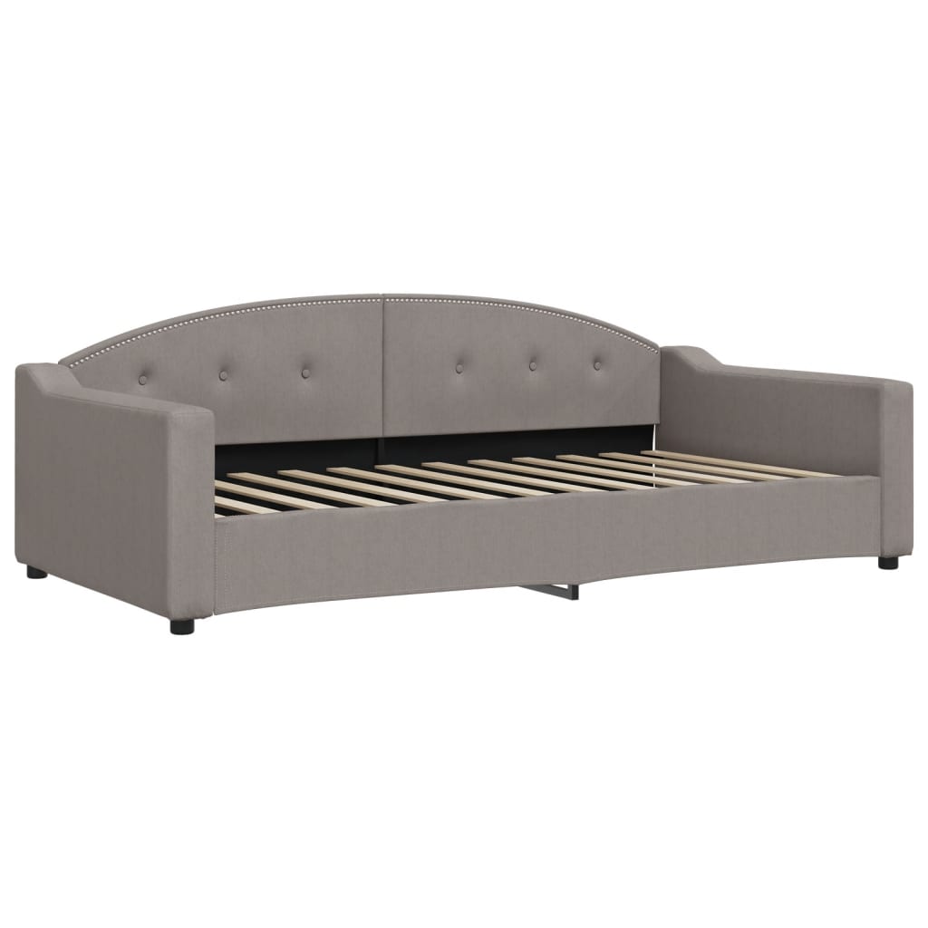 Lit de jour avec gigogne et matelas taupe 100x200 cm tissu - XIOS