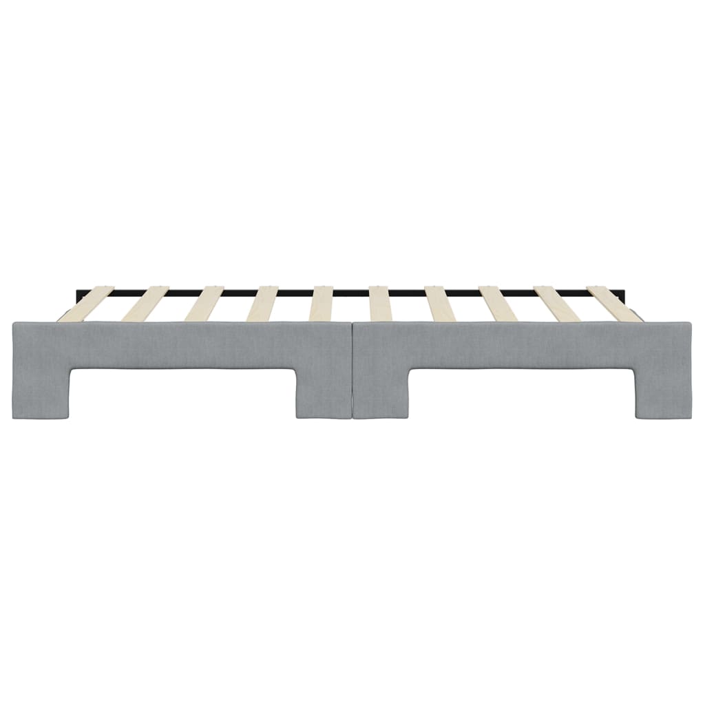 Lit de jour avec lit gigogne gris clair 100x190 cm tissu