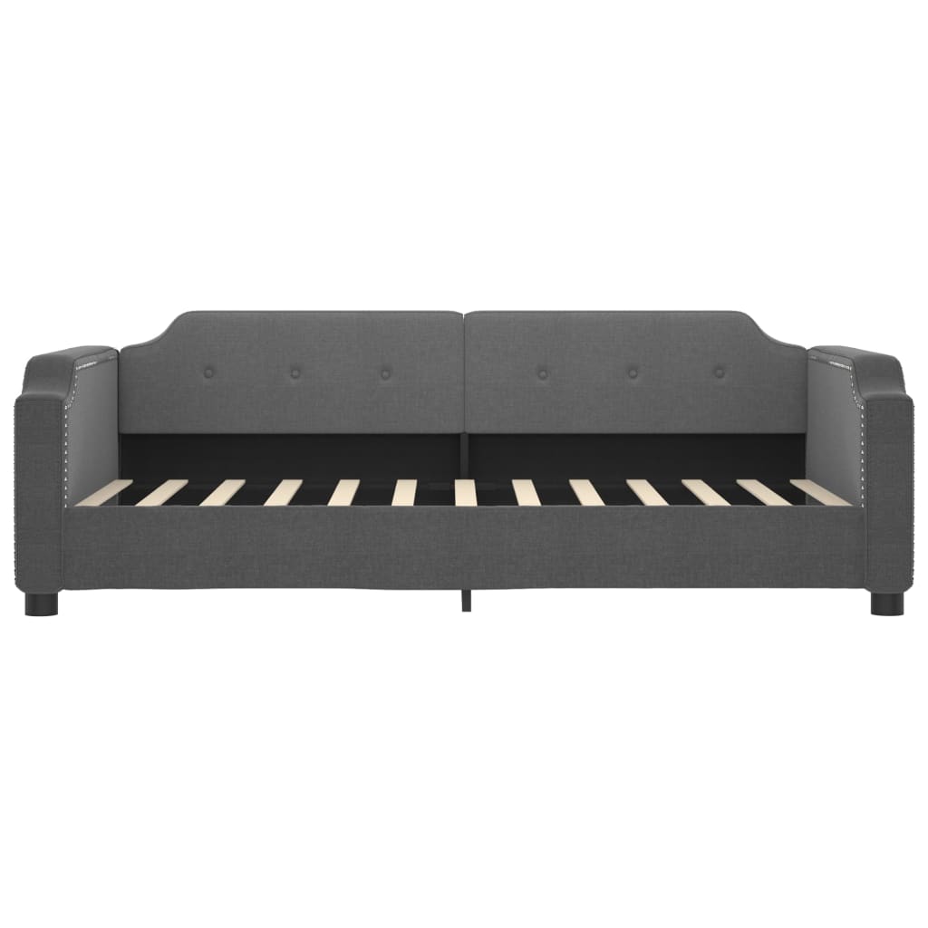 Lit de jour avec matelas gris foncé 90x200 cm tissu - XIOS