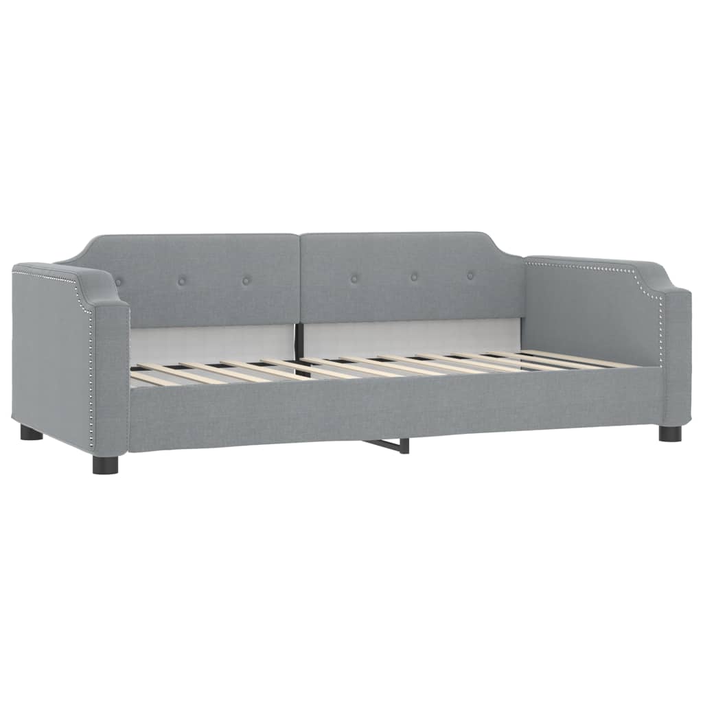Lit de jour avec matelas gris clair 90x190 cm tissu - XIOS