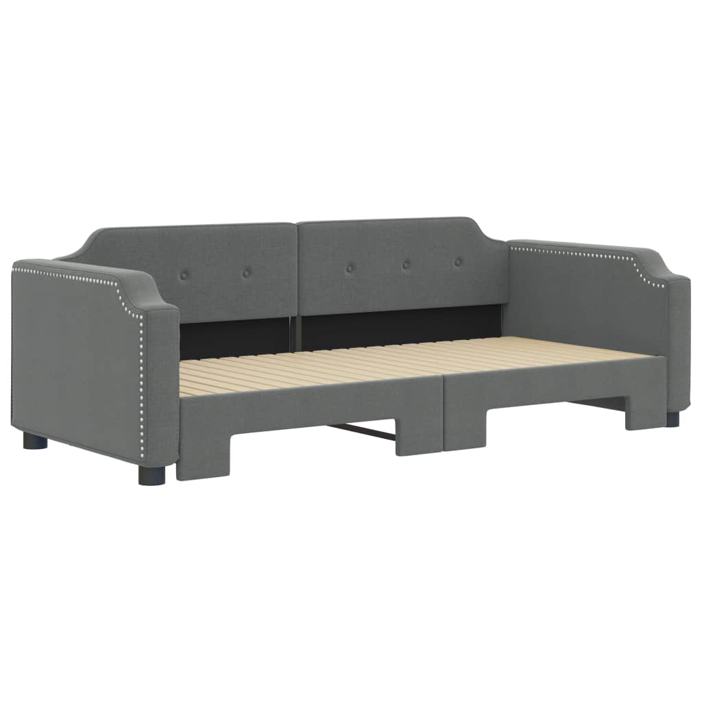 Lit de jour avec gigogne sans matelas gris foncé 80x200 cm - XIOS