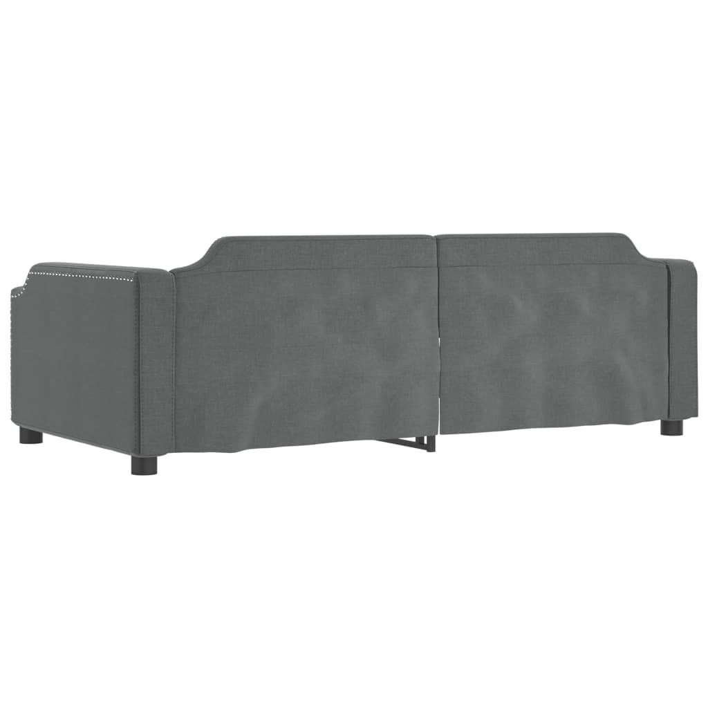 Lit de jour avec gigogne sans matelas gris foncé 80x200 cm - XIOS