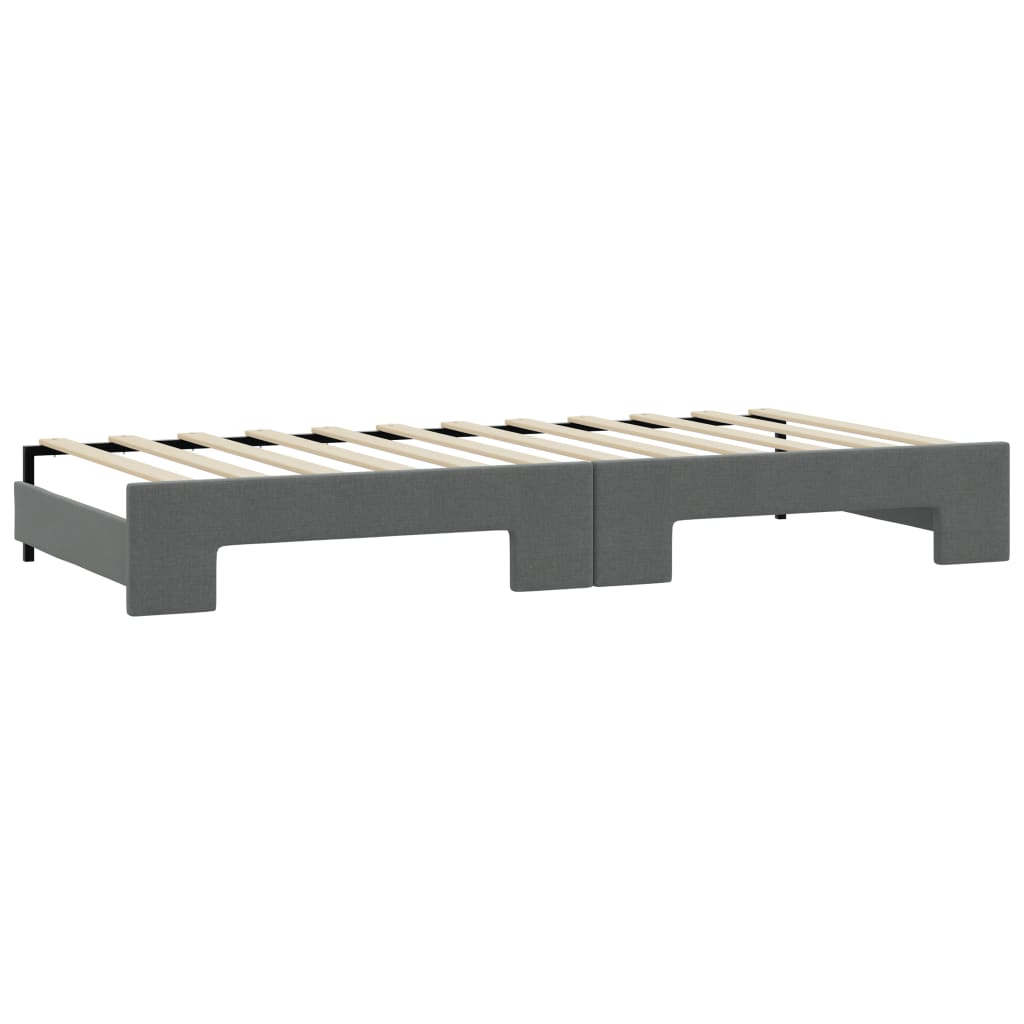 Lit de jour avec gigogne sans matelas gris foncé 80x200 cm - XIOS