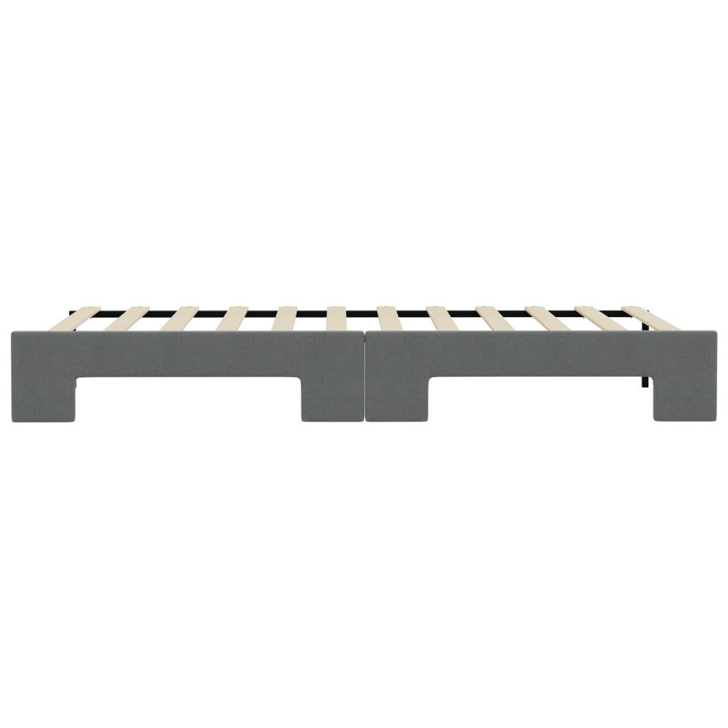 Lit de jour avec gigogne sans matelas gris foncé 80x200 cm - XIOS