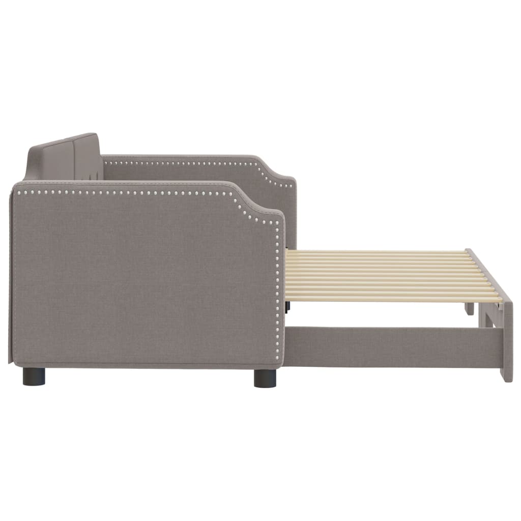 Lit de jour avec gigogne sans matelas taupe 80x200 cm - XIOS