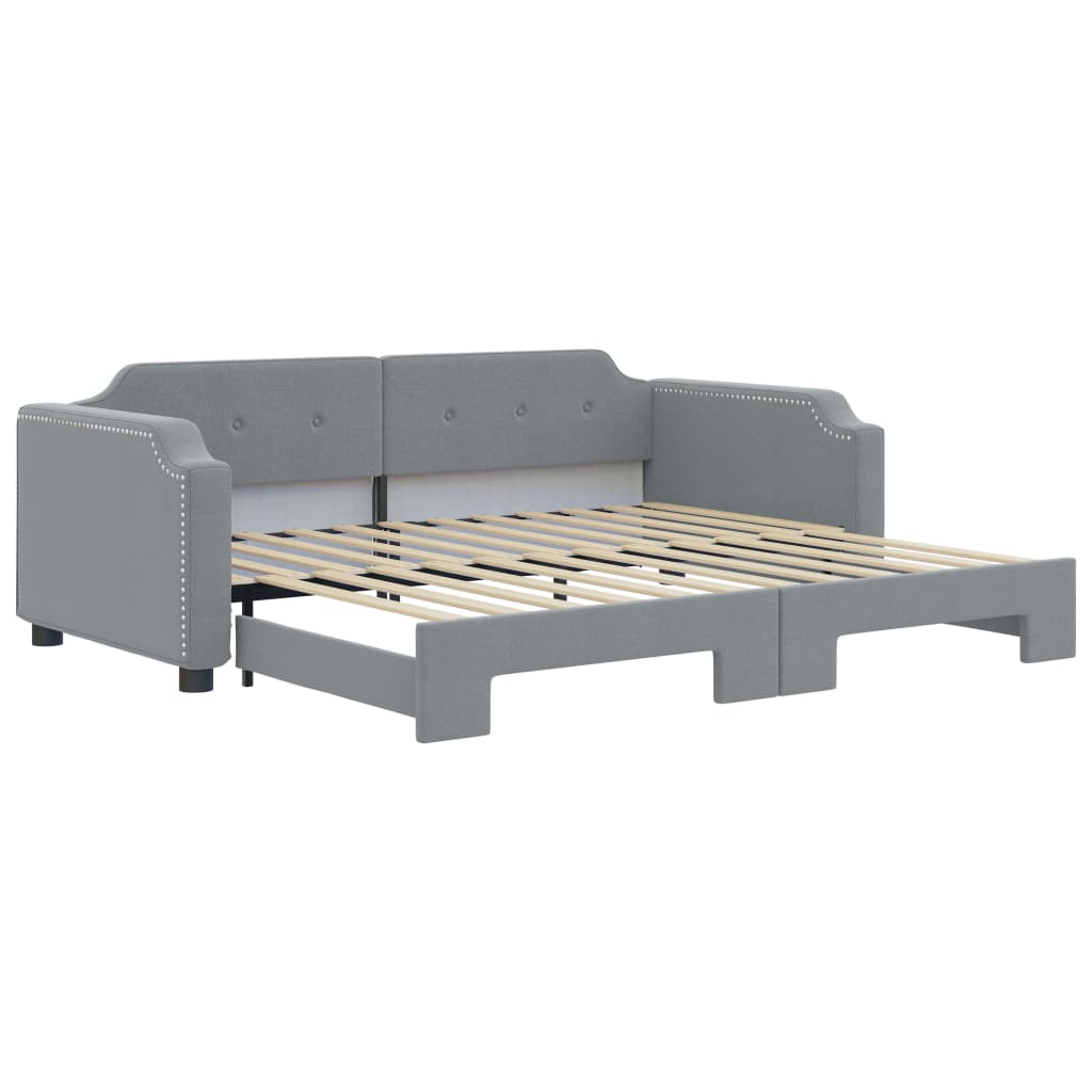 Lit de jour avec gigogne sans matelas gris clair 90x200 cm - XIOS