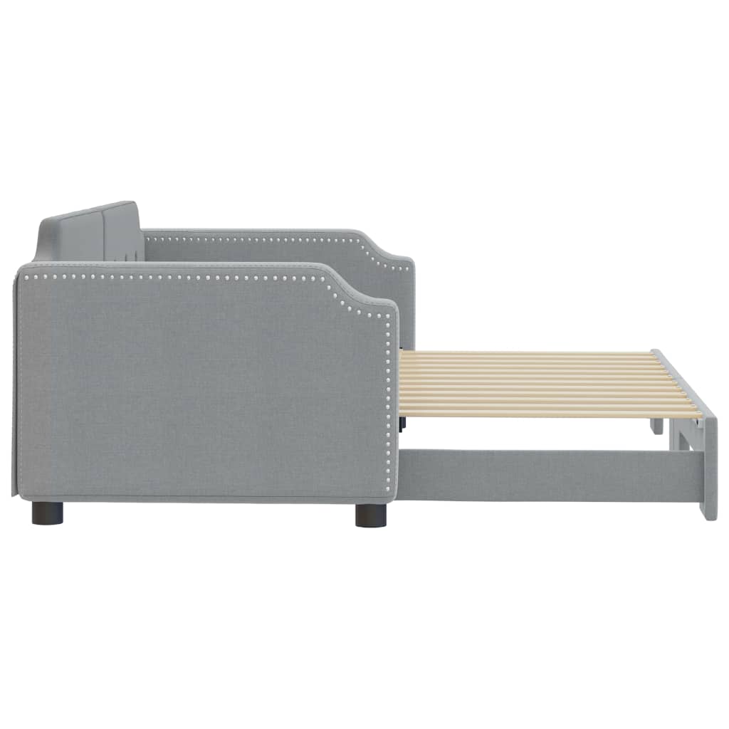 Lit de jour avec gigogne sans matelas gris clair 90x200 cm - XIOS
