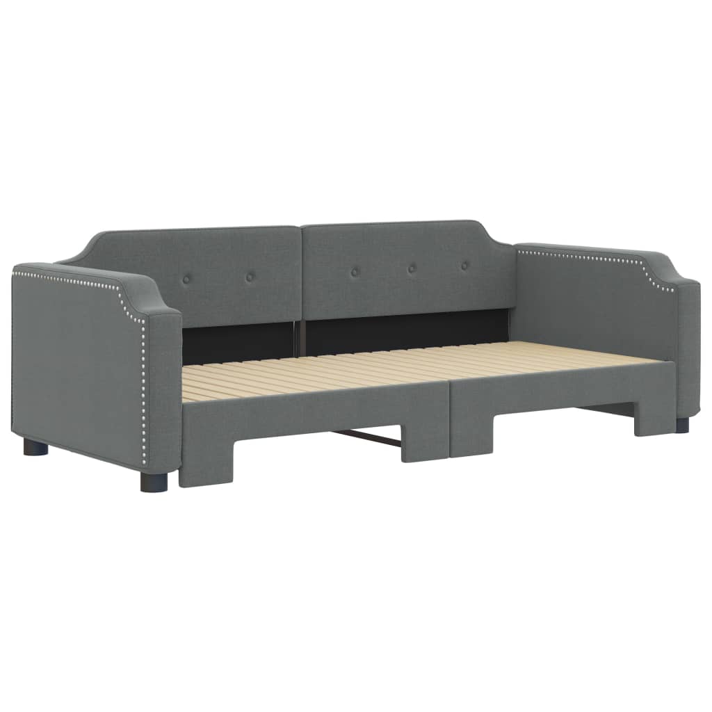 Lit de jour avec gigogne sans matelas gris foncé 90x200 cm - XIOS