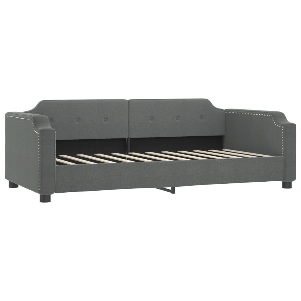 Lit de jour avec gigogne sans matelas gris foncé 90x200 cm - XIOS
