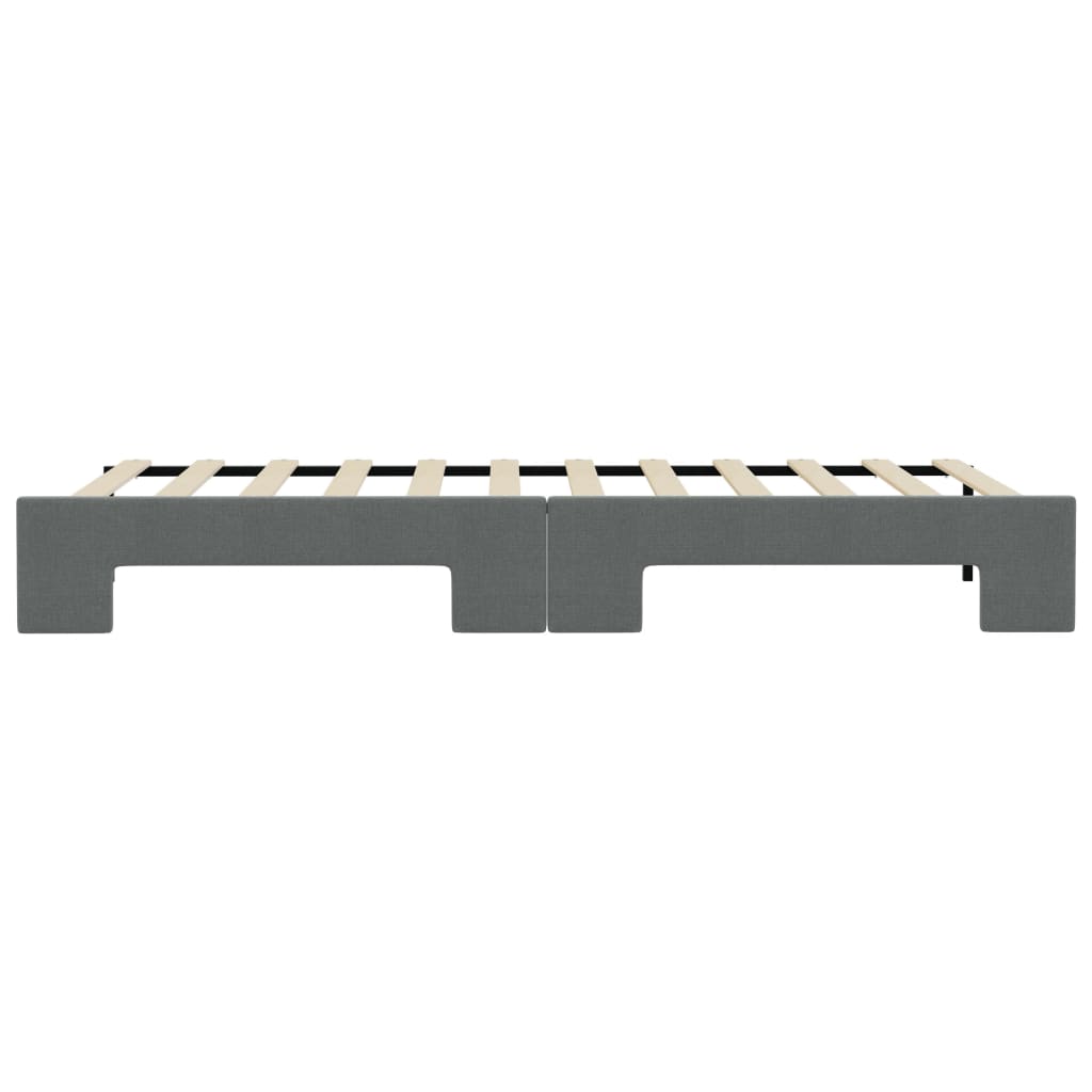 Lit de jour avec gigogne sans matelas gris foncé 90x200 cm - XIOS