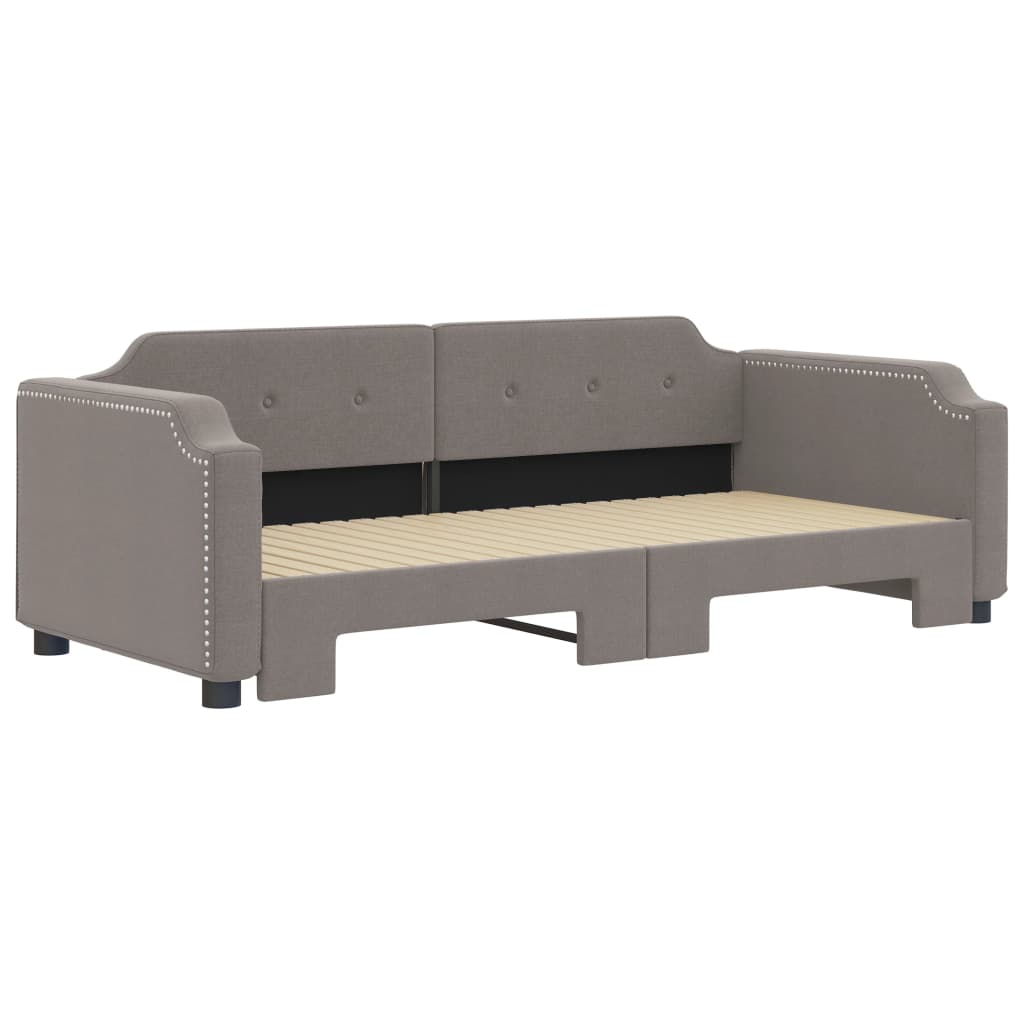 Lit de jour avec gigogne sans matelas taupe 90x200 cm - XIOS