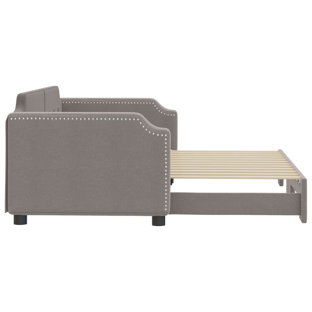 Lit de jour avec gigogne sans matelas taupe 90x200 cm - XIOS