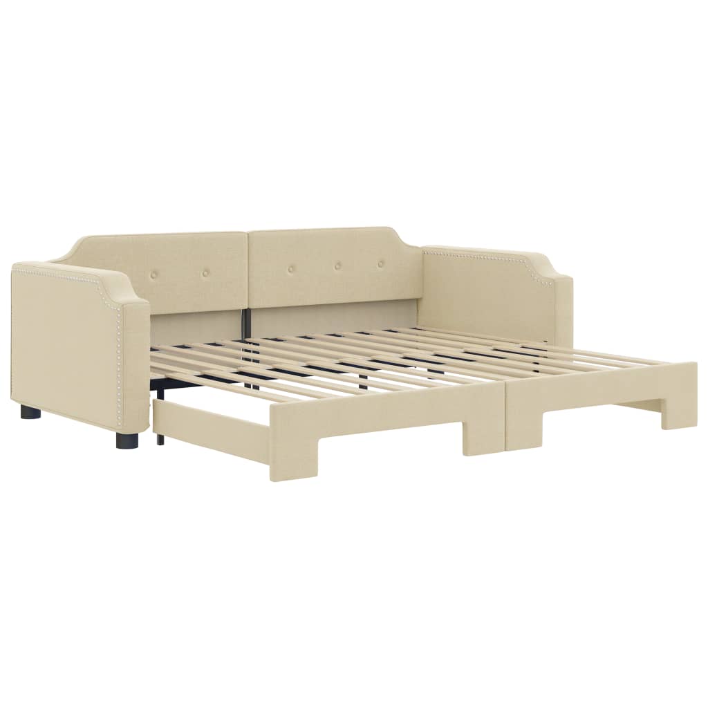 Lit de jour avec gigogne sans matelas crème 90x200 cm - XIOS