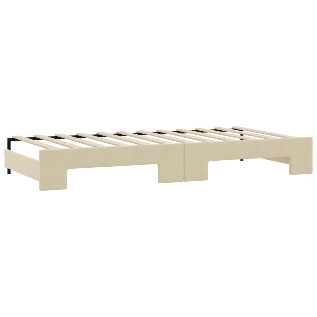 Lit de jour avec gigogne sans matelas crème 90x200 cm - XIOS