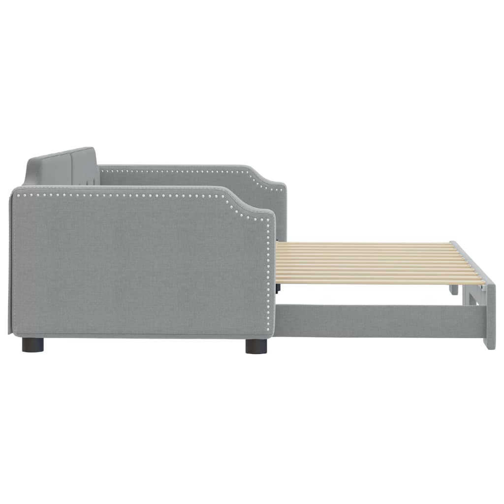 Lit de jour avec gigogne sans matelas gris clair 100x200 cm - XIOS