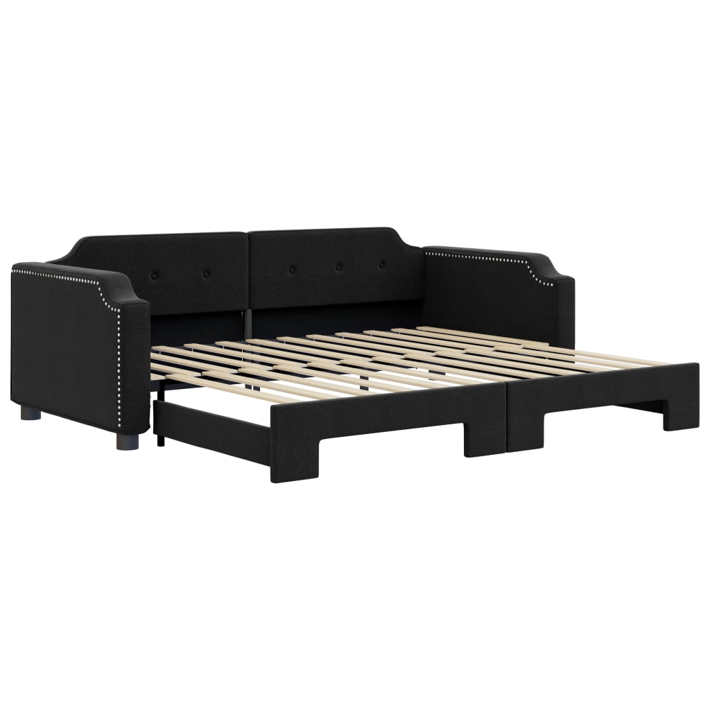 Lit de jour avec gigogne sans matelas noir 100x200 cm - XIOS