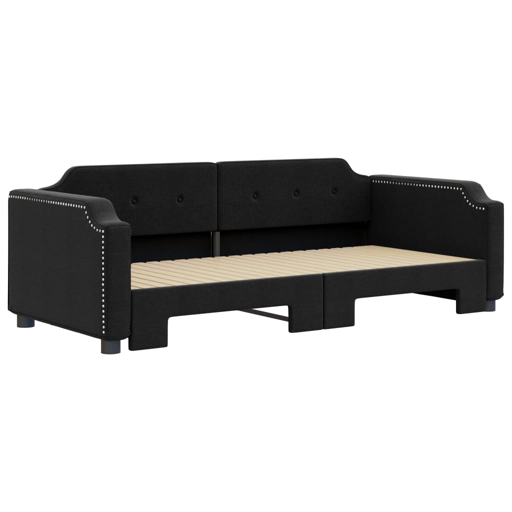 Lit de jour avec gigogne sans matelas noir 100x200 cm - XIOS