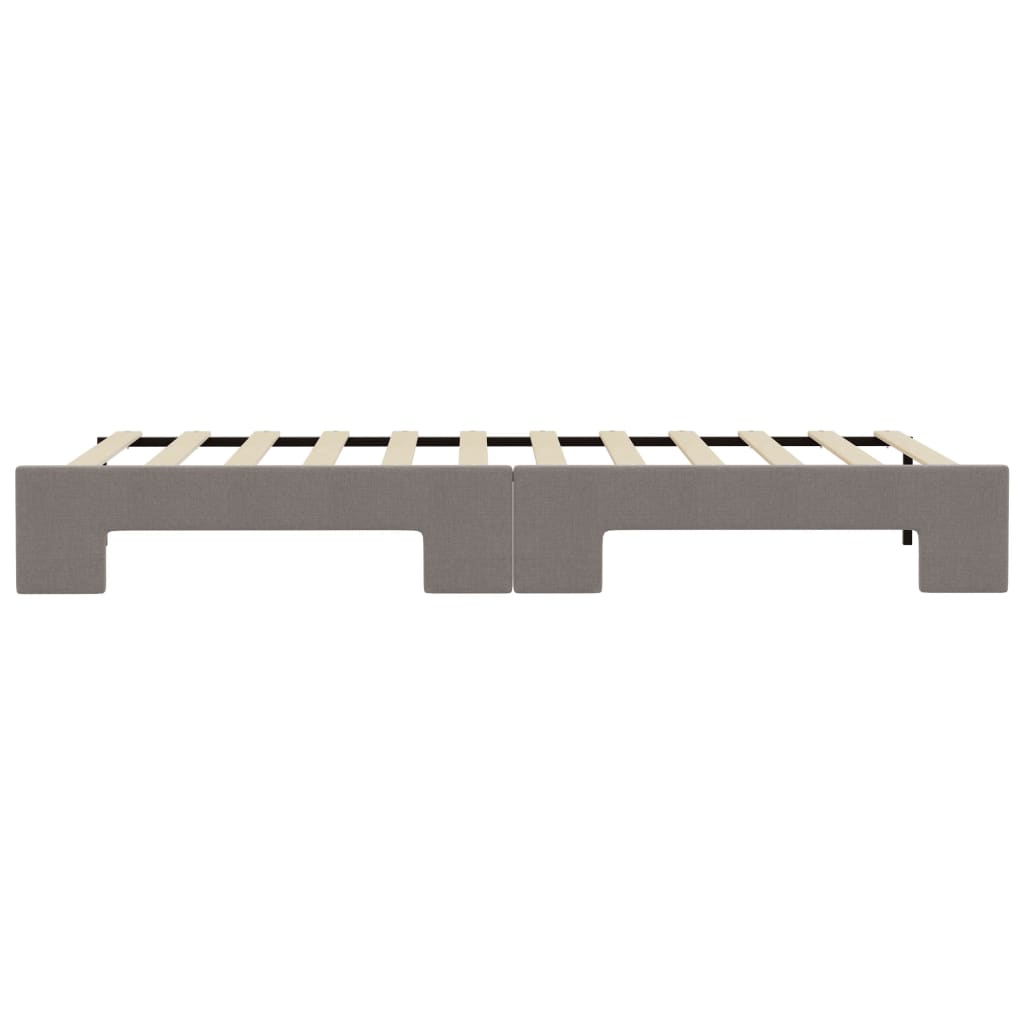 Lit de jour avec lit gigogne taupe 100x200 cm tissu - XIOS