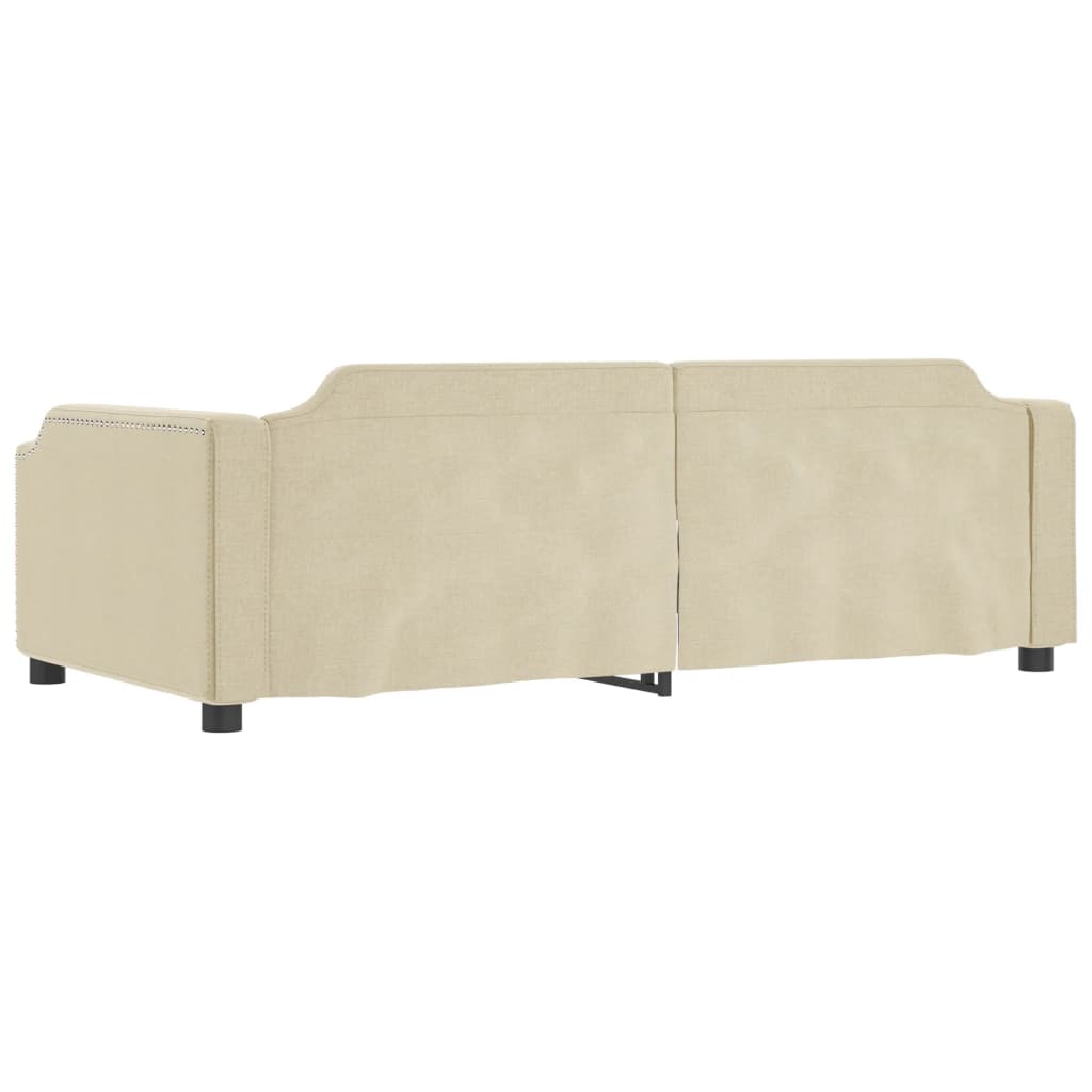 Lit de jour avec lit gigogne crème 100x200 cm tissu - XIOS