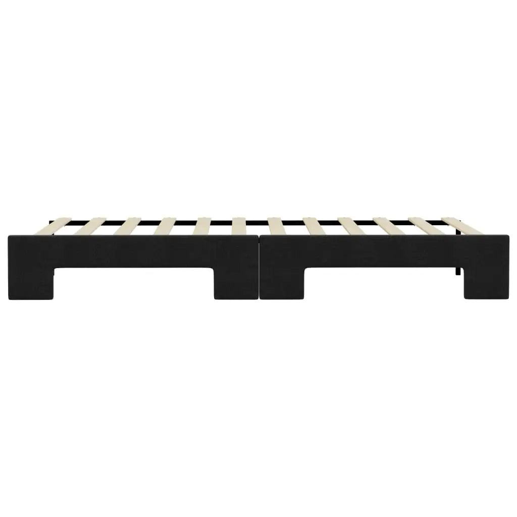 Lit de jour avec lit gigogne noir 90x190 cm tissu - XIOS