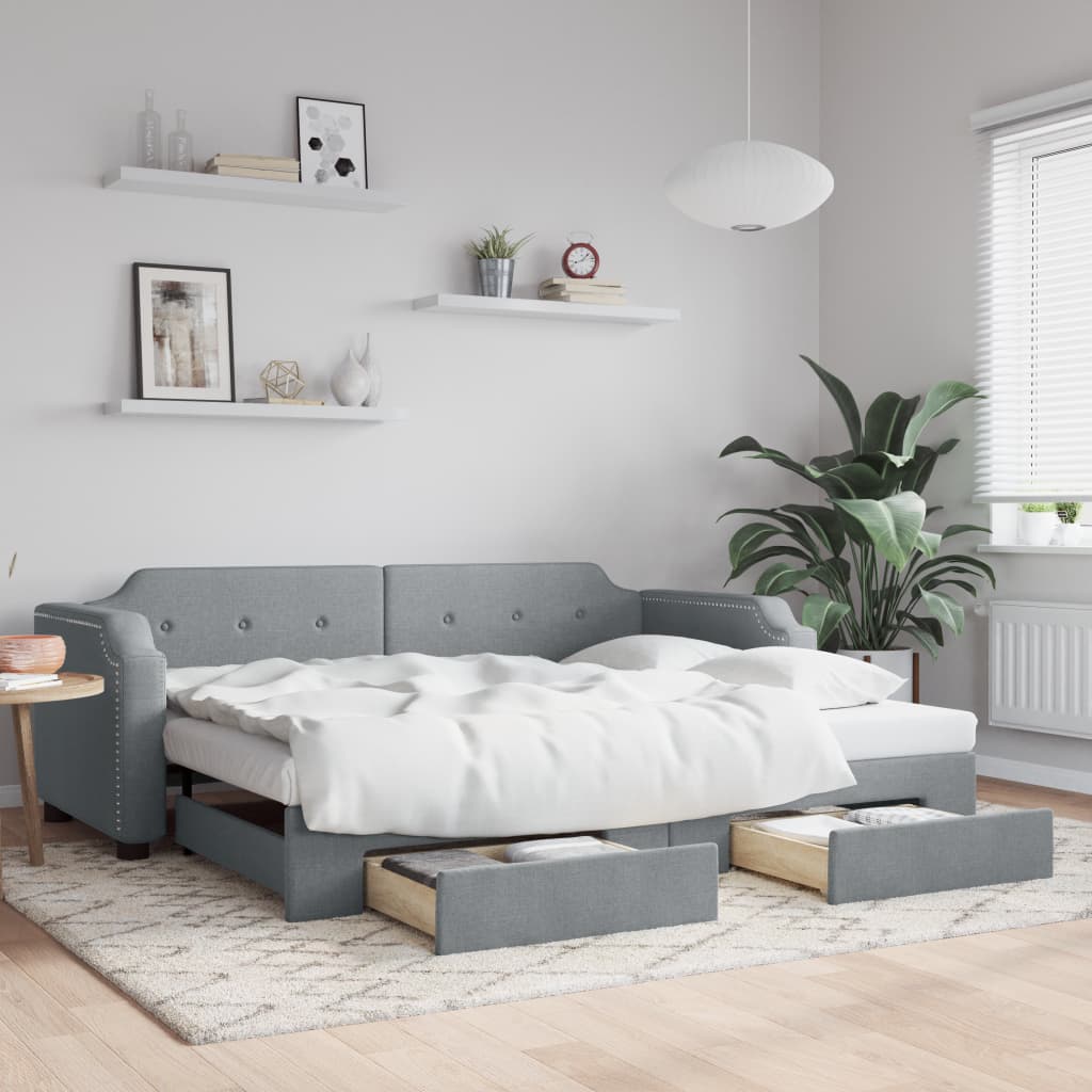 Lit de jour avec gigogne et tiroirs sans matelas 90x200 cm - XIOS