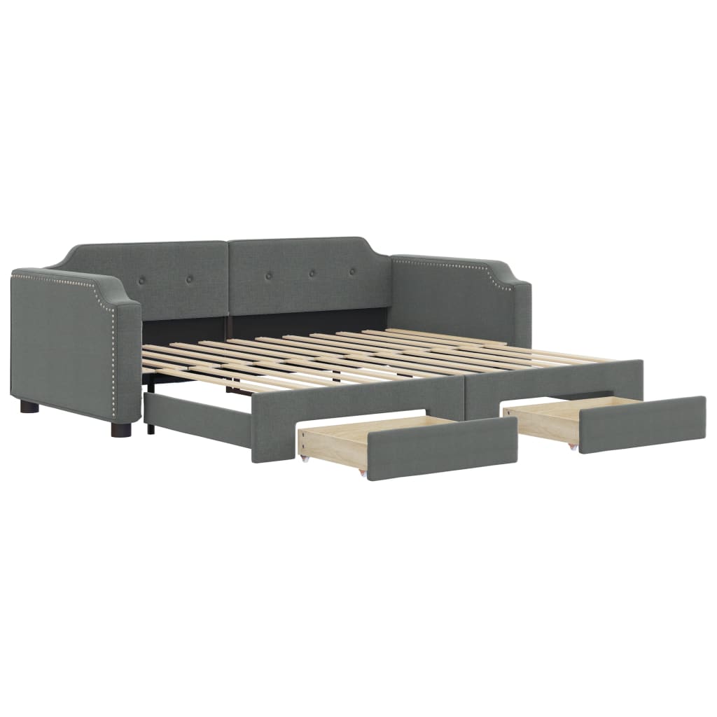 Lit de jour avec gigogne et tiroirs sans matelas 90x200 cm - XIOS