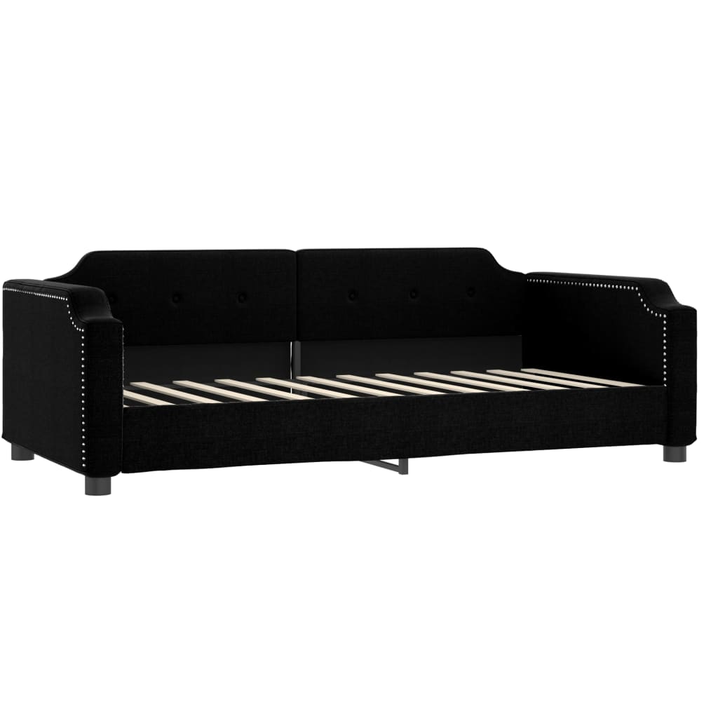 Lit de jour avec gigogne et tiroirs sans matelas noir 100x200cm - XIOS