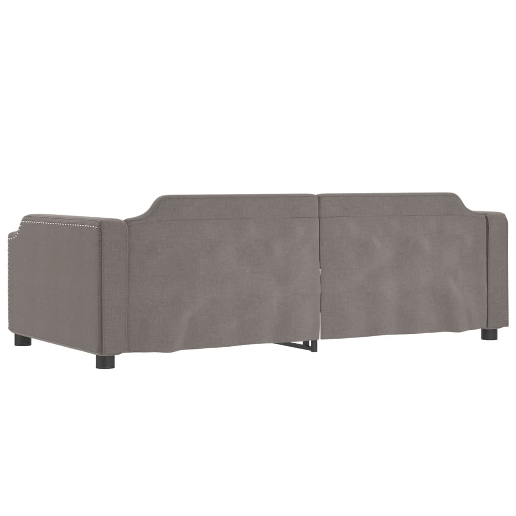 Lit de jour avec gigogne et tiroirs taupe 100x200 cm tissu - XIOS