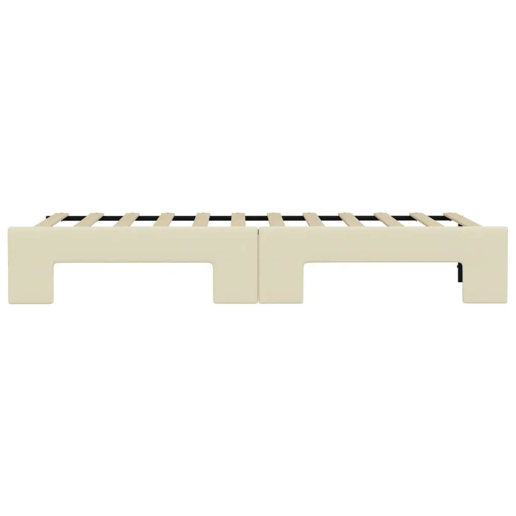 Lit de jour avec gigogne sans matelas crème 90x200 cm - XIOS