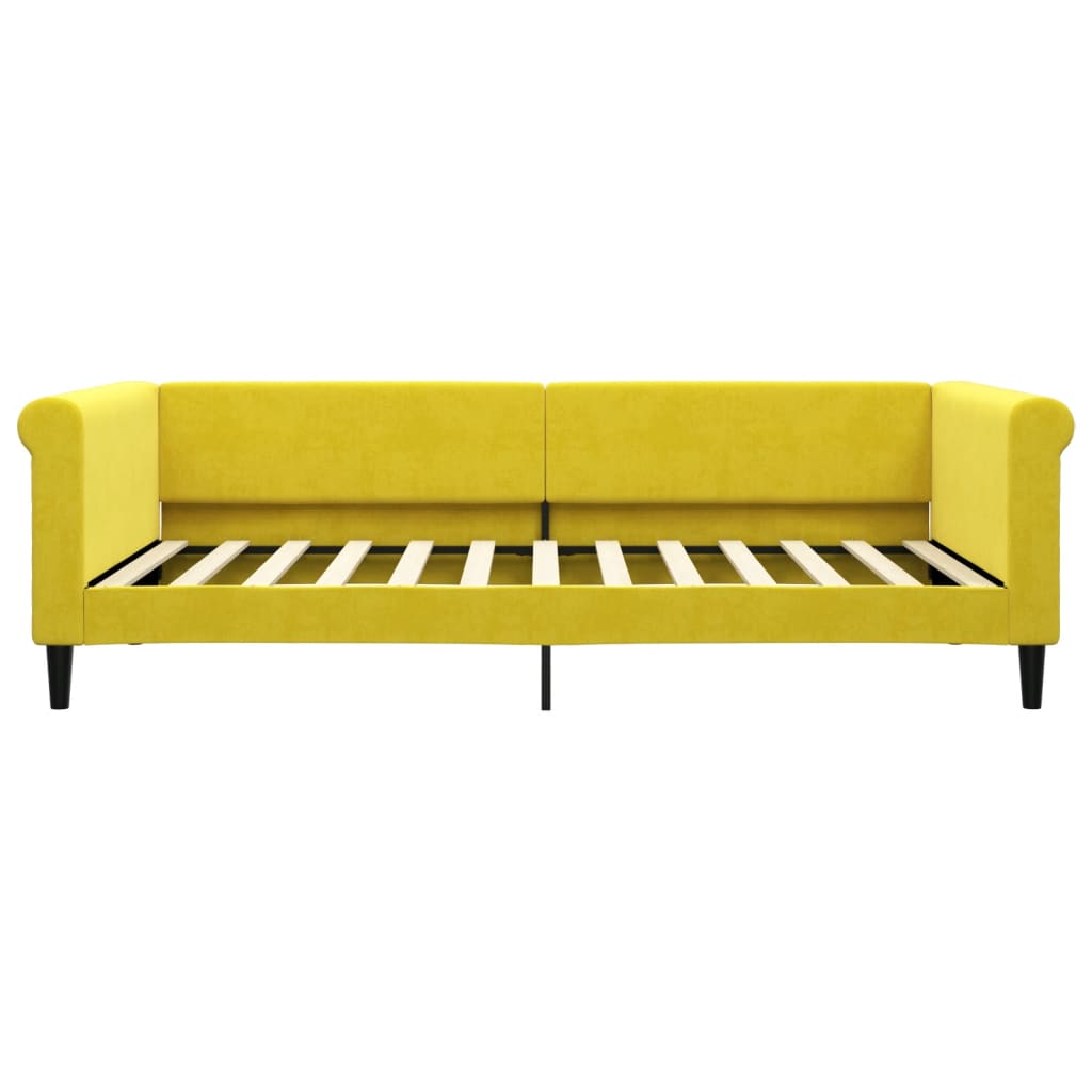 Lit de jour avec matelas jaune 100x200 cm velours - XIOS