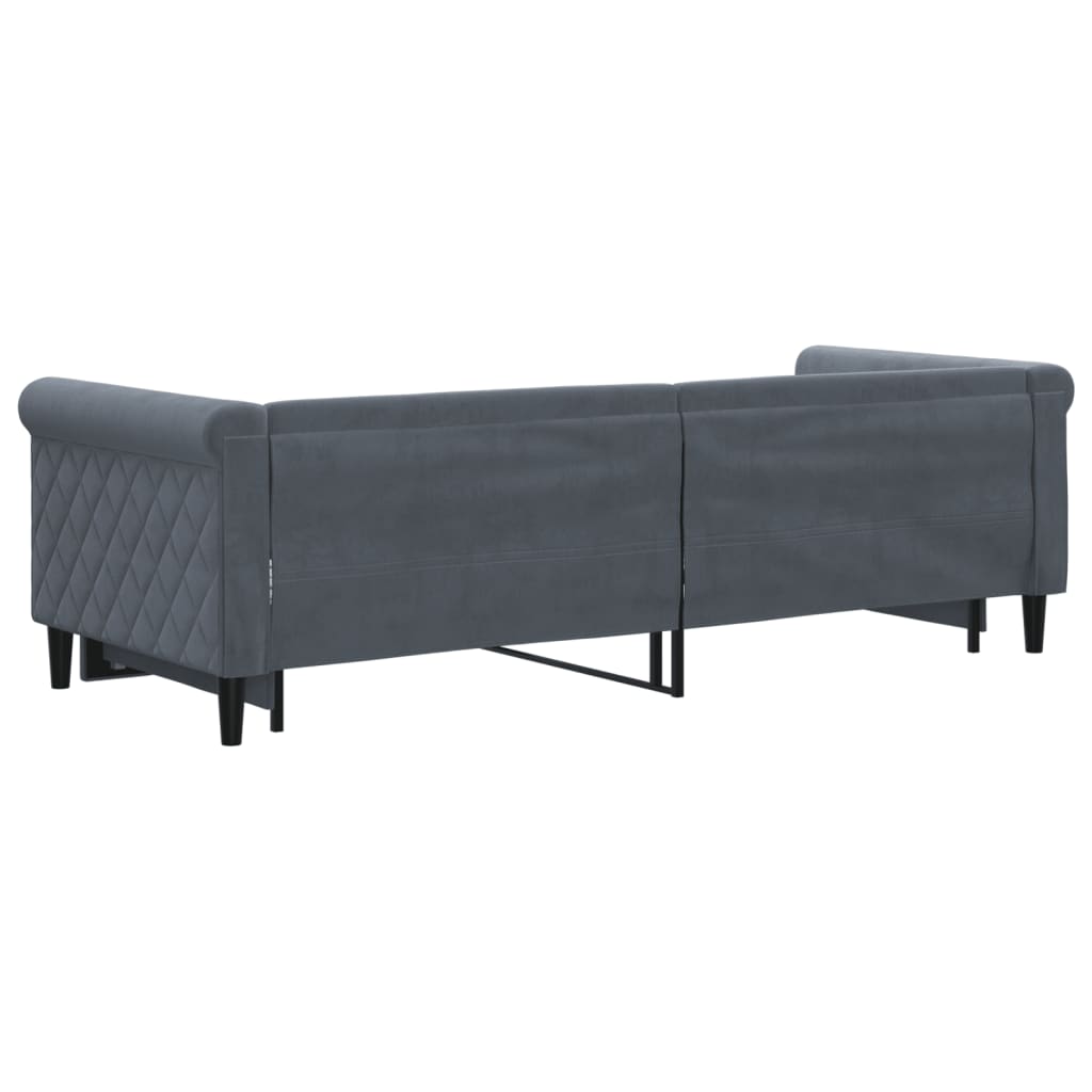Lit de jour avec gigogne sans matelas gris foncé 80x200 cm - XIOS