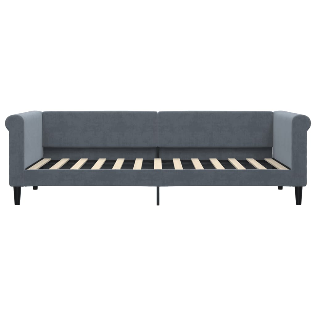 Lit de jour avec gigogne sans matelas gris foncé 80x200 cm - XIOS