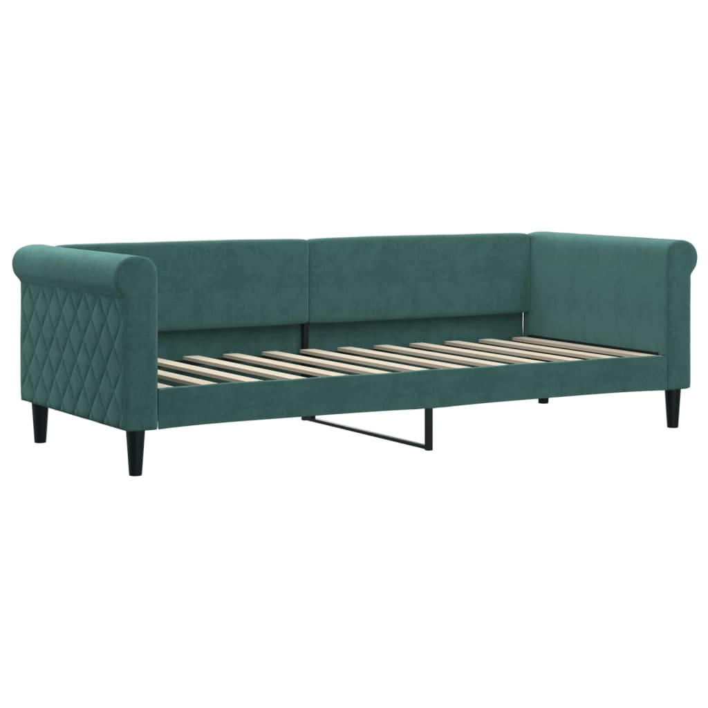 Lit de jour avec gigogne sans matelas vert foncé 80x200 cm - XIOS