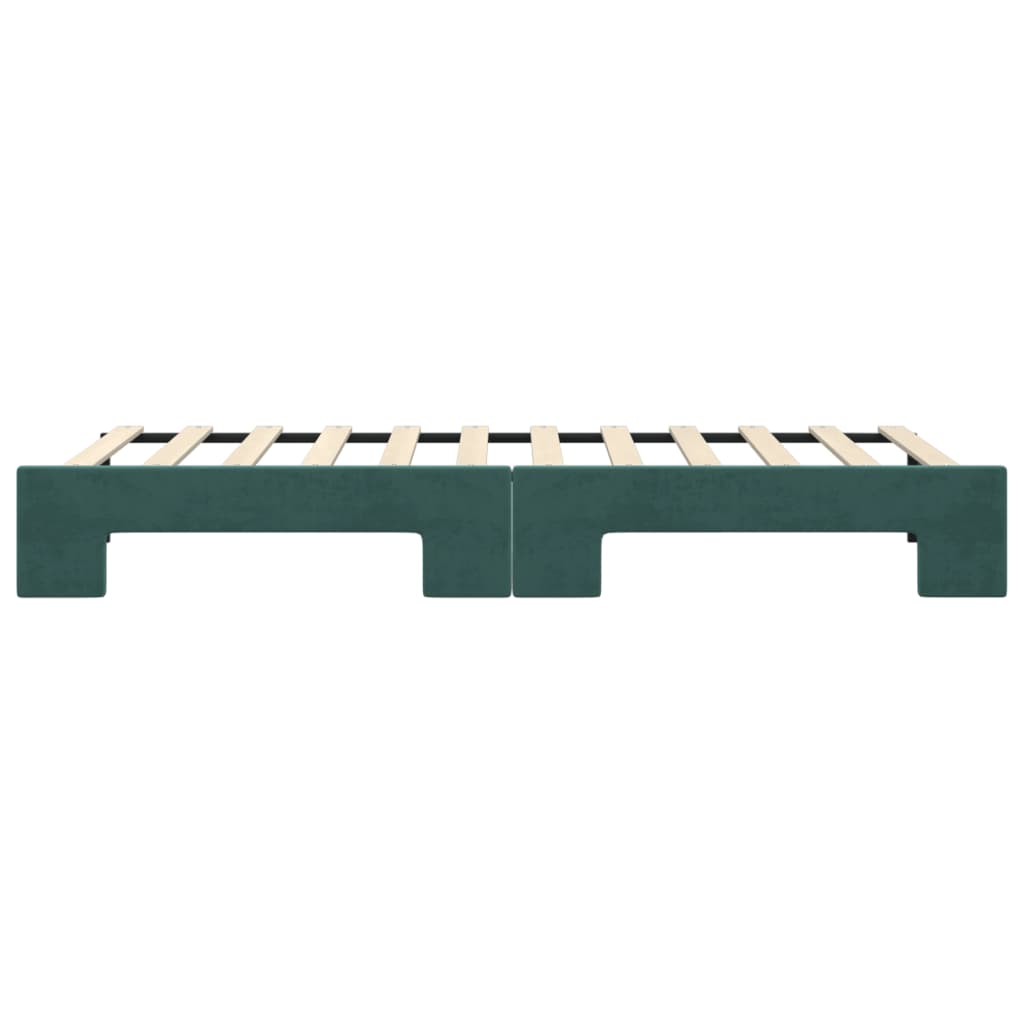 Lit de jour avec gigogne sans matelas vert foncé 80x200 cm - XIOS