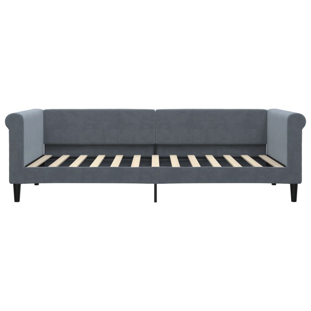 Lit de jour avec gigogne sans matelas gris foncé 90x200 cm - XIOS