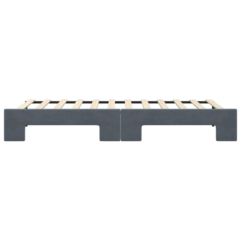 Lit de jour avec gigogne sans matelas gris foncé 90x200 cm - XIOS
