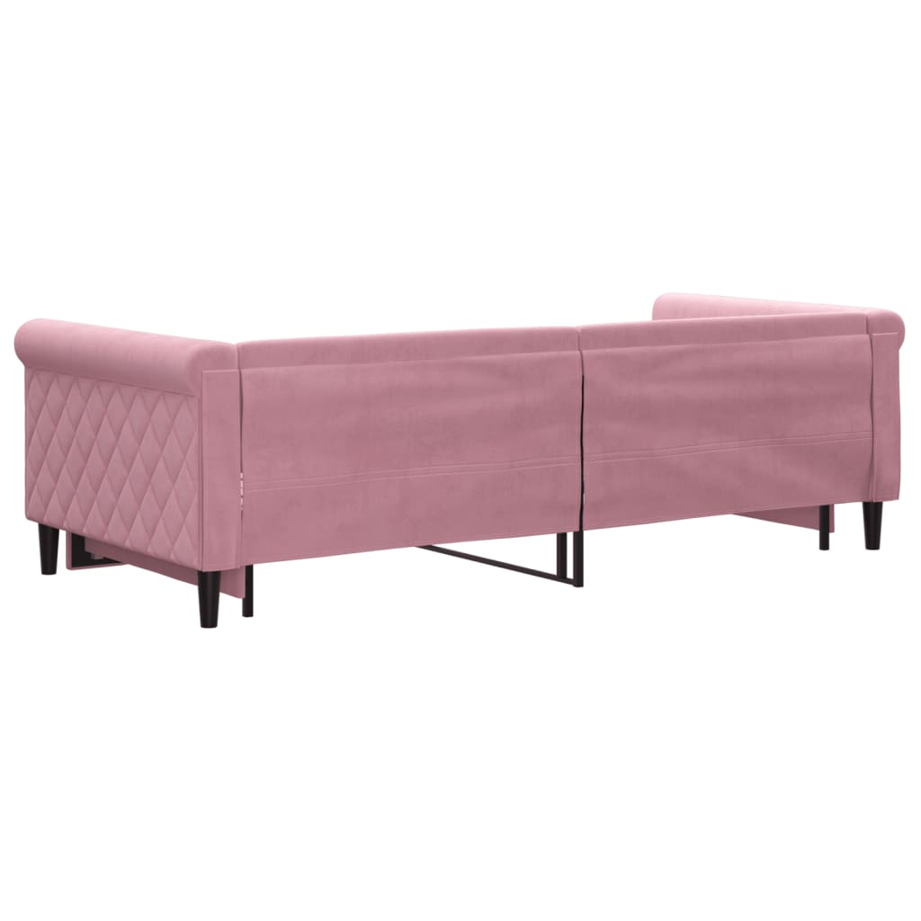 Lit de jour avec gigogne sans matelas rose 90x200 cm - XIOS