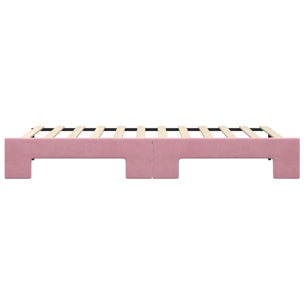 Lit de jour avec gigogne sans matelas rose 90x200 cm - XIOS
