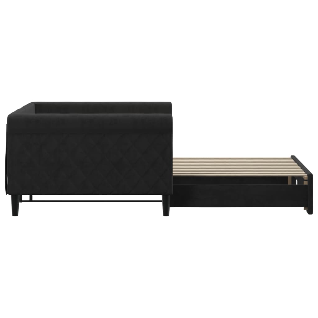 Lit de jour avec gigogne sans matelas noir 100x200 cm - XIOS