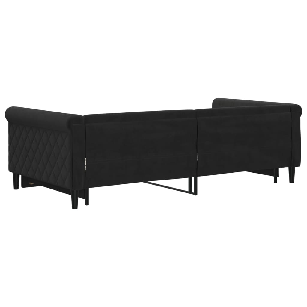 Lit de jour avec gigogne sans matelas noir 100x200 cm - XIOS