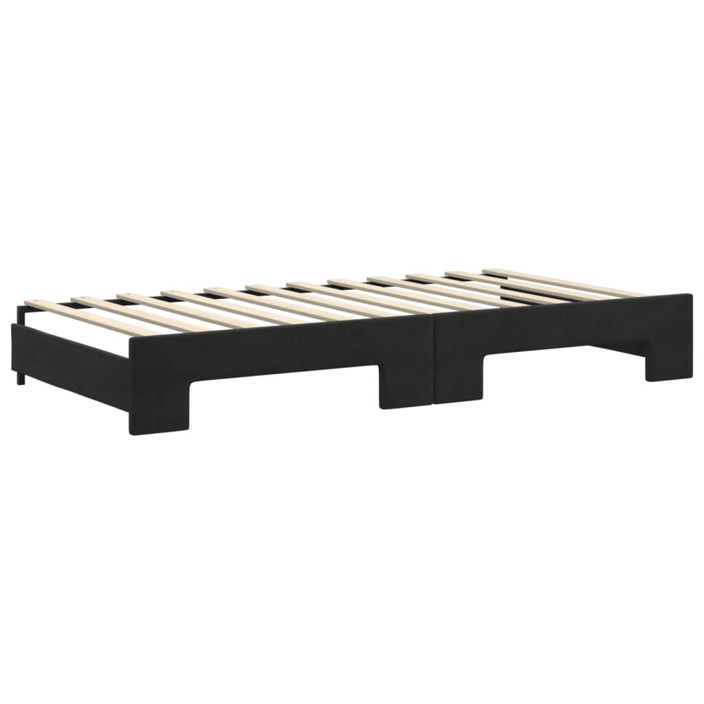 Lit de jour avec gigogne sans matelas noir 100x200 cm - XIOS