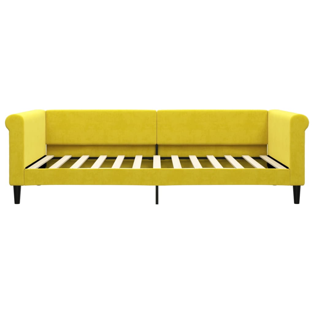 Lit de jour avec lit gigogne jaune 100x200 cm velours - XIOS