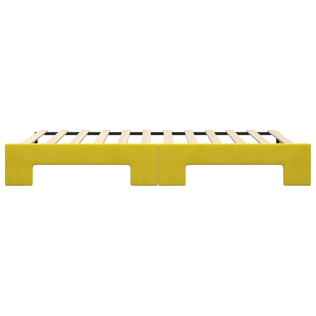 Lit de jour avec lit gigogne jaune 100x200 cm velours - XIOS