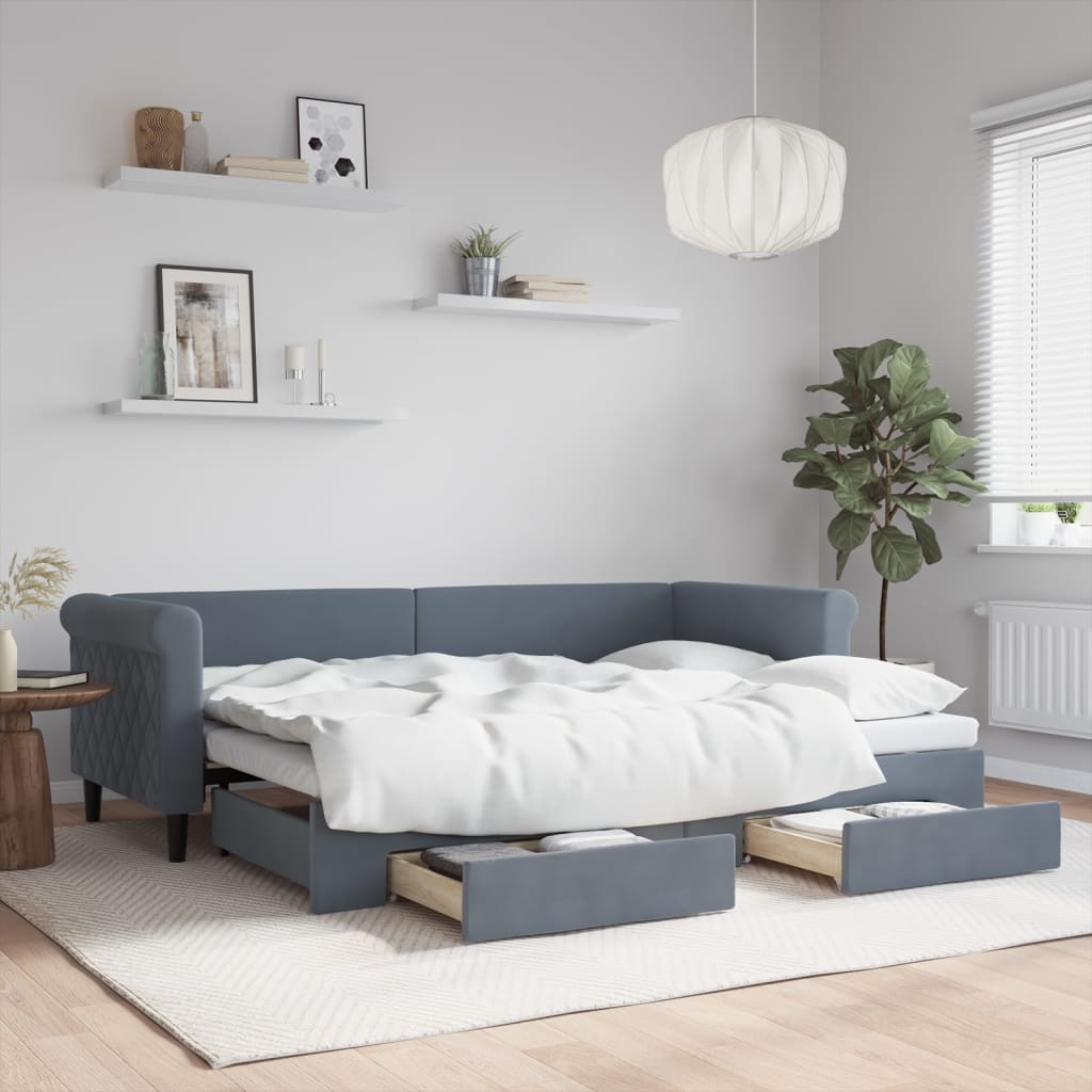 Lit de jour avec gigogne et tiroirs sans matelas 80x200 cm - XIOS