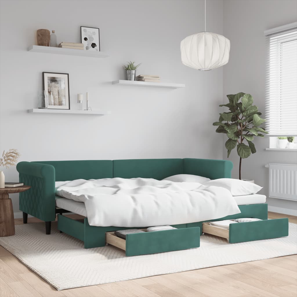 Lit de jour avec gigogne et tiroirs sans matelas 80x200 cm - XIOS