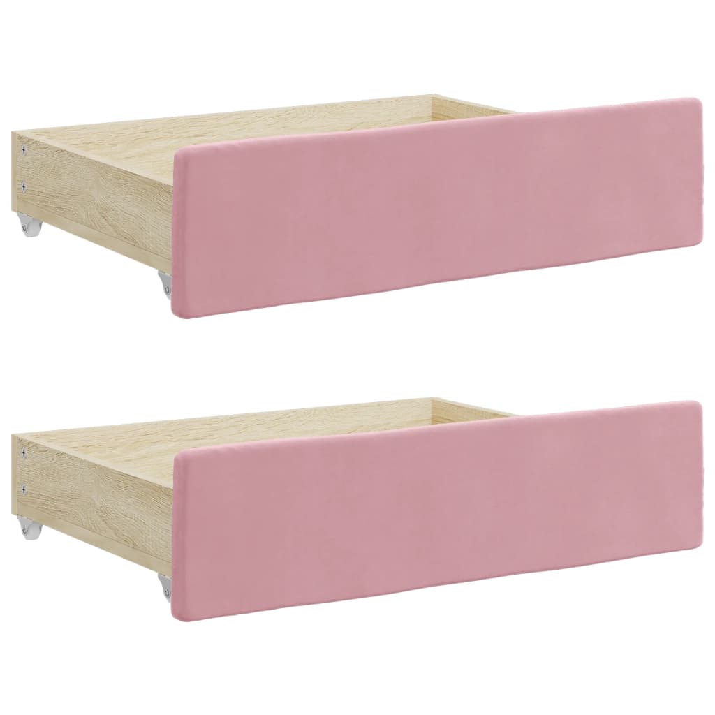 Lit de jour avec gigogne et tiroirs sans matelas rose 90x200 cm - XIOS