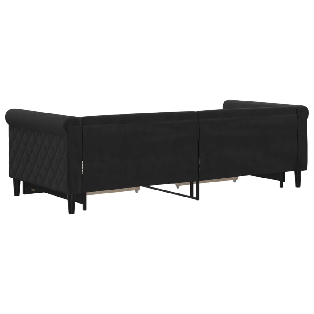 Lit de jour avec gigogne et tiroirs sans matelas noir 90x200 cm - XIOS