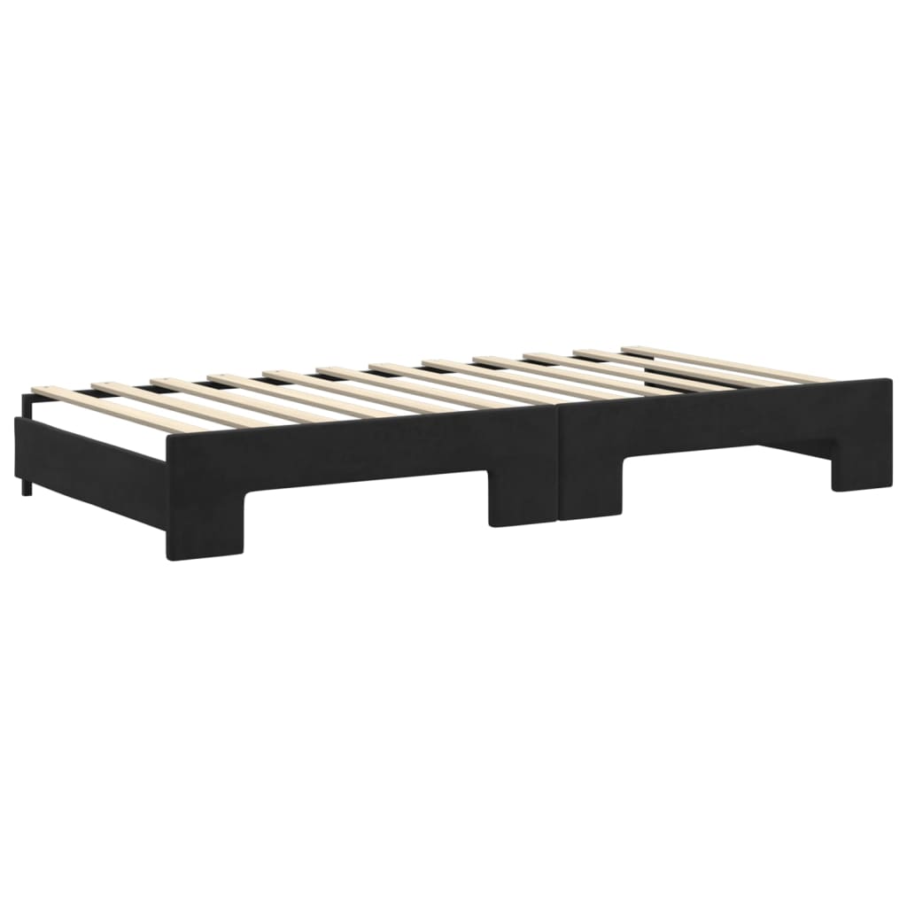 Lit de jour avec gigogne et tiroirs sans matelas noir 100x200cm - XIOS